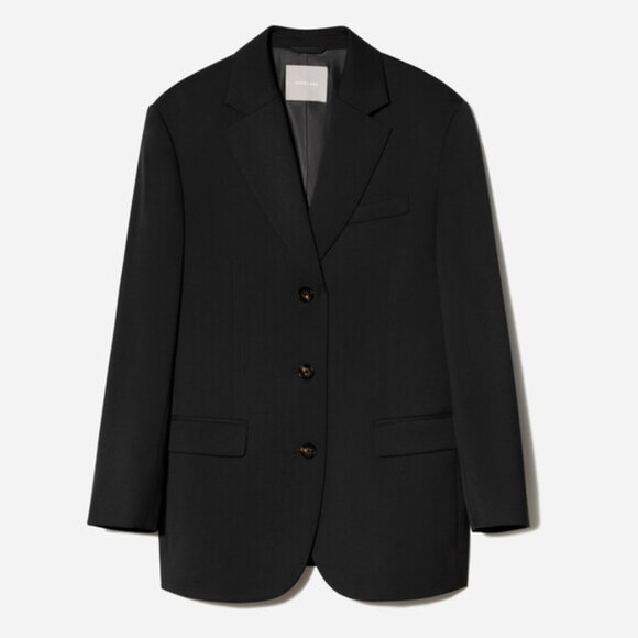 Everlane Italian Wool Blazer Oversized Fit Structured Notch Collar Size 2 NWOT
